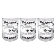 TRIS BICCHIERI ACQUA ENJOY B&W EAN 8034116499856 INGROSSO BICCHIERI PER CASA