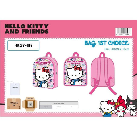 ZAINO 1 TASCA 30X26X10 HELLO KITTY EAN 8435631377436 INGROSSO ZAINI SCUOLA