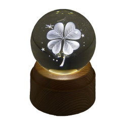 SFERA D60MM QUADRIFOGL. B. ROT. ILL. USB EAN 8059916196040 INGROSSO BOMBONIERE