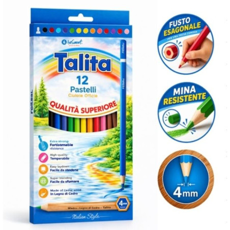BOX PASTELLI 4.0 TALITA 12PZ EAN 8023650010399 INGROSSO MATITE COLORATE