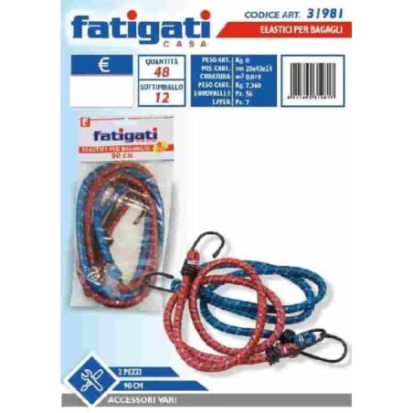 TIRANTE LEGABAGAGLI 90CM 2PZ EAN 8011690319817 INGROSSO CORDE E FASCETTE