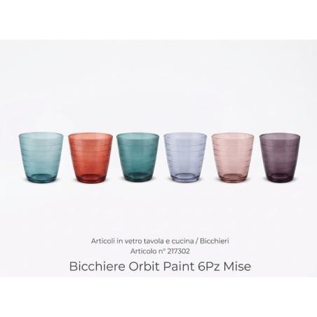 BICCHIERE ORBIT PAINT 6PZ MISE EAN 8027458227126 INGROSSO BICCHIERI PER CASA