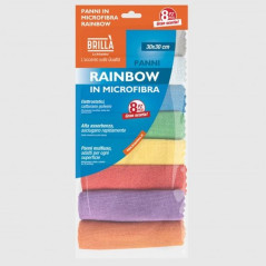 PANNI MICROFIBRA RAINBOW 30X30 8PZ EAN 8000061097263 INGROSSO PANNI STROFINACCI