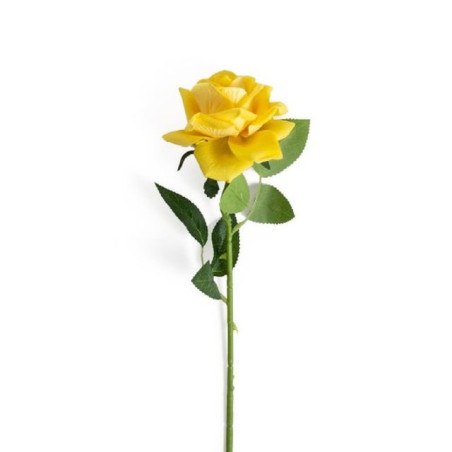 ROSA GIALLO 9,5X9,5XH.52CM PLAST. EAN 8056001124452 INGROSSO FIORI FINTI D'ARREDO
