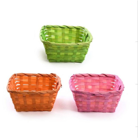 CESTINO IN BAMBU D.17X17XH.8CM COL. ASS EAN 8056001204628 INGROSSO CESTI PER LA CASA