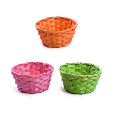 CESTINO IN BAMBU D.17XH.8CM COLORI ASS EAN 8056001204604 INGROSSO CESTI PER LA CASA