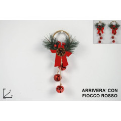 APPENDINO C/3CAMPANELLINI FIOCCO SCOZZES EAN 8033113634185 INGROSSO APPENDINI NATALIZI