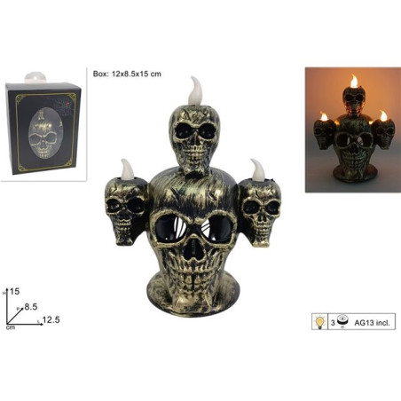 TESCHI CON CANDELE DECORAZIONE HALLOWEEN EAN 8053482349244 INGROSSO CANDELE HALLOWEEN