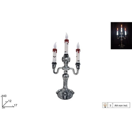 TRIS CANDELE HALLOWEEN 40CM BATTERIE EAN 8053482443065 INGROSSO CANDELE HALLOWEEN