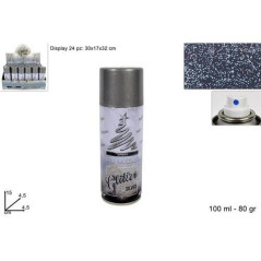 BOMBOLETTA GLITT SILVER 100ML( 80GR)XF01 EAN 8033113942372 INGROSSO BOMBOLETTE SPRAY NATALIZIE