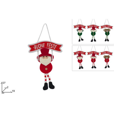 APPENDINO BUONE FESTE C/SOGGETTI NATALE EAN 8053482049731 INGROSSO APPENDINI NATALIZI