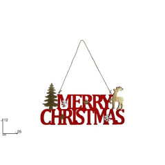 APPENDINO MERRY CHRISTMAS LEGNO C/VELLUT EAN 8053482438153 INGROSSO APPENDINI NATALIZI