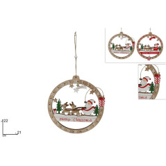 APPENDINO TONDO CALENDARIO AVVENTO LEGNO EAN 8053482439303 INGROSSO APPENDINI NATALIZI
