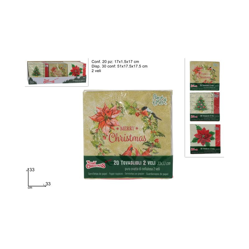 TOVAGLIOLI 2 VELI 33X33CM 20PZ NATALIZIO EAN 8053482321028 INGROSSO TOVAGLIOLI NATALIZI TOVAGLIOLI 2 VELI 33X33CM 20PZ NATALIZIO EAN 8053482321028 INGROSSO TOVAGLIOLI NATALIZI