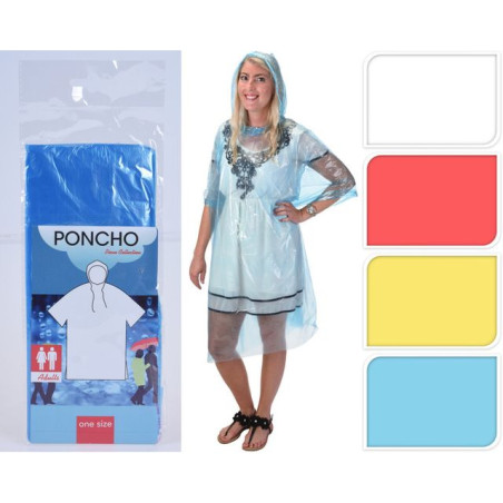 PONCHO ADULTI CM127X203 4ASS EAN 8711295090370 INGROSSO MANTELLE PIOGGIA