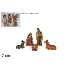 NATIVITA 7CM SET 5PZ IN BOX PVC EAN 8033113484001 INGROSSO PERSONAGGI PER IL PRESEPE