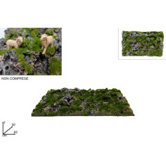 MATTONELLA ROCCIA 50X30 CM C/MUSCHIO EAN 8053482233413 INGROSSO ACCESSORI PER IL PRESEPE