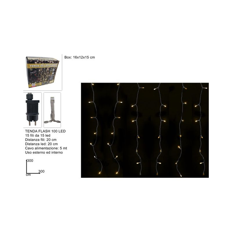 TENDA FLASH 225LED 3X3M BIANCO CALDO EAN 8053482316765 INGROSSO LUCI NATALIZIE TENDA FLASH 225LED 3X3M BIANCO CALDO EAN 8053482316765 INGROSSO LUCI NATALIZIE