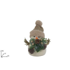 PUPAZZO DI NEVE 16CM. C SCIARPETTA ORO EAN 8053482449562 INGROSSO PUPAZZI E GNOMI NATALIZI