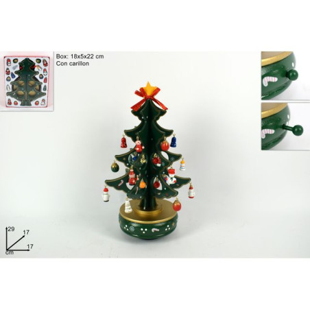 CARILLON ALBERO LEGNO C/ADDOBBI EAN 8033113740190 INGROSSO OGGETTISTICA NATALIZIA