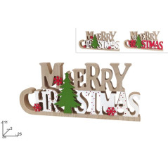 DECORAZIONE SCRITTA MERRY CHRISTMAS LEGN EAN 8053482344850 INGROSSO OGGETTISTICA NATALIZIA