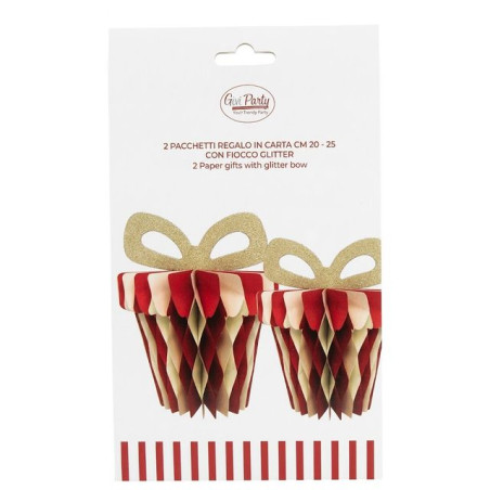 DECORAZIONI CARTA PACCO 2PZ 20/25CM EAN 8010052406332 INGROSSO OGGETTISTICA NATALIZIA