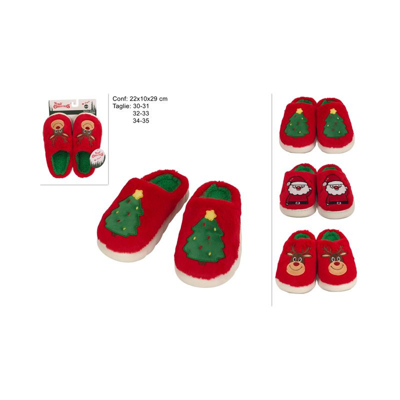 PANTOFOLA NATALE BIMBI 30/31-32/33-34/35 EAN 8053482424538 INGROSSO OGGETTISTICA NATALIZIA