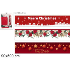 SCENARIO NATALE TESSUTO 90X500CM 3ASS EAN 8053482479071 INGROSSO OGGETTISTICA NATALIZIA