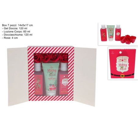 SET DA BAGNO 3PZ CONF. REG. BABBO N. ROS EAN 8053482402130 INGROSSO OGGETTISTICA NATALIZIA