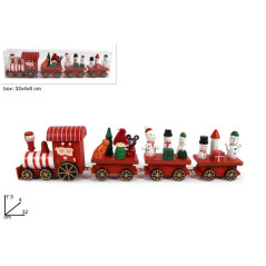 TRENO LEGNO NATALIZIO 4PZ 32CM EAN 8033113616150 INGROSSO OGGETTISTICA NATALIZIA