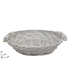 CESTINO OVALE 32X25CM BIANCO EAN 8033113332333 INGROSSO CESTI NATALIZI
