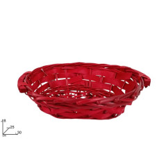 CESTINO OVALE 32X25CM ROSSO EAN 8033113332487 INGROSSO CESTI NATALIZI