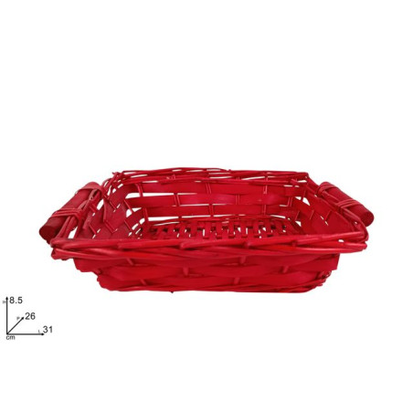 CESTINO RETTANGOLO 31X26CM ROSSO EAN 8033113332517 INGROSSO CESTI NATALIZI