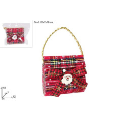 BORSETTA SCATOLA REGALO DECORO SCOZZESE EAN 8053482377582 INGROSSO SACCHETTI E SHOPPER NATALIZI