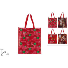 BUSTA 40X35X18CM C/DECORO NATALIZIO 4ASS EAN 8053482445304 INGROSSO SACCHETTI E SHOPPER NATALIZI