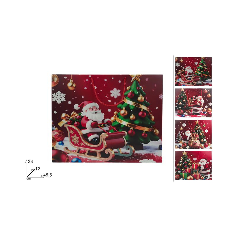 BUSTA REG. ORIZZ. 45.5X33X12CM BABBO NAT EAN 8053482508566 INGROSSO SACCHETTI E SHOPPER NATALIZI