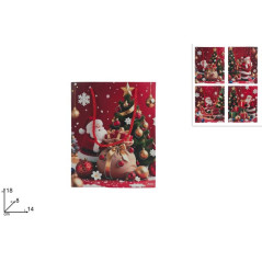 BUSTA REGALO 18X14X8CM BABBO NAT. 4ASS EAN 8053482508474 INGROSSO SACCHETTI E SHOPPER NATALIZI