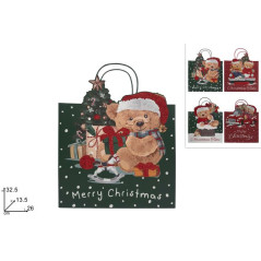 BUSTA REGALO 32.5X26X13.5CM ORSETTO 4ASS EAN 8053482498720 INGROSSO SACCHETTI E SHOPPER NATALIZI