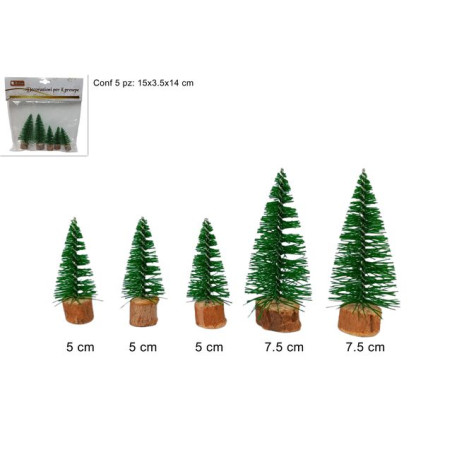 ALBERI PINI 5PZ 5-7 5-8CM EAN 8053482160276 INGROSSO ALBERI DI NATALE