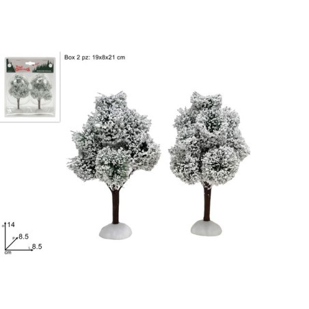 ALBERO INNEVATO 2PZ IN BOX PVC EAN 8053482248660 INGROSSO ALBERI DI NATALE