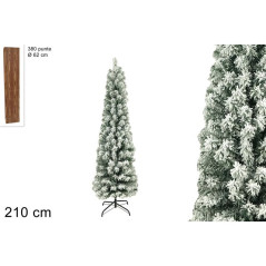ALBERO NATALE SLIM INNEVATO 210CM 380 PU EAN 8053482102481 INGROSSO ALBERI DI NATALE