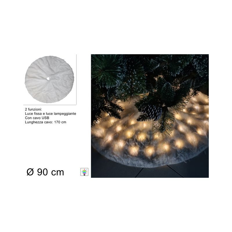 TAPPETO ALBERO PELLIC. BIAN. 90CM C/LED EAN 8053482252018 INGROSSO ALBERI DI NATALE TAPPETO ALBERO PELLIC. BIAN. 90CM C/LED EAN 8053482252018 INGROSSO ALBERI DI NATALE