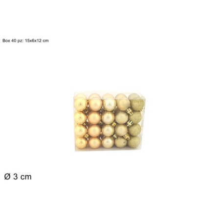 PALLE 3CM 40PZ ORO EAN 8053482133423 INGROSSO PALLINE DI NATALE
