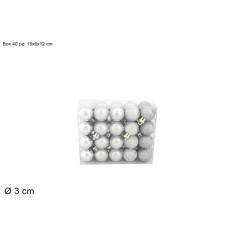 PALLE 3CM 40PZ SILVER EAN 8053482133430 INGROSSO PALLINE DI NATALE