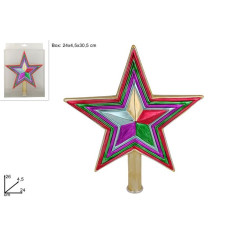 PUNTALE STELLA 24CM ORO MULTICOLOR EAN 8053482286556 INGROSSO PALLINE DI NATALE