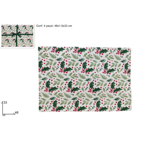 TOVAGLIETTE NATALIZIE COTONE 33x48 PZ.4 EAN 8053482450148 INGROSSO TOVAGLIE NATALIZIE