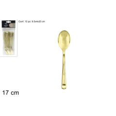 CUCCHIAI PLASTICA ORO PZ.12 EAN 8053482406350 INGROSSO POSATE NATALIZIE
