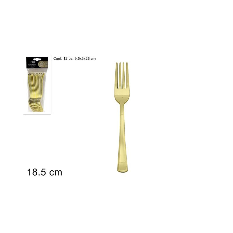 FORCHETTE PLASTICA ORO PZ.12 EAN 8053482406343 INGROSSO POSATE NATALIZIE FORCHETTE PLASTICA ORO PZ.12 EAN 8053482406343 INGROSSO POSATE NATALIZIE