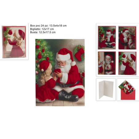 BIGLIETTO AUGURI 12X17CM VELLUTO 4ASS EAN 8053482446936 INGROSSO BIGLIETTI NATALIZI