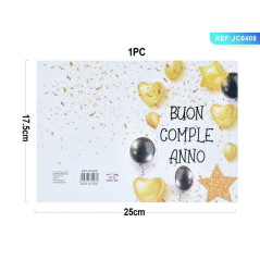BIGLIETTO AUGURI 12,5X17,5CM JC0408 EAN 8058617704080 INGROSSO BIGLIETTI COMPLEANNO